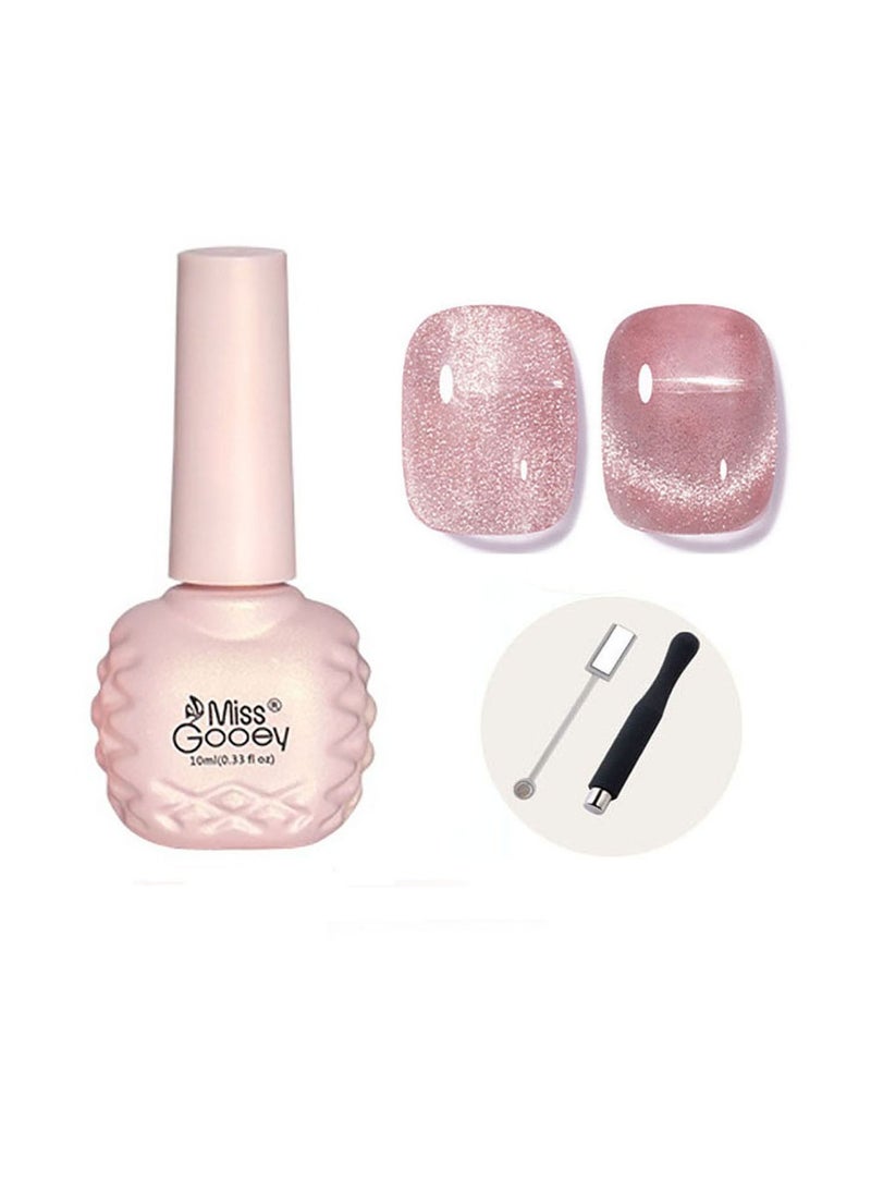 Miss Gooey Nail Polish Set Gel Nail Polish Cat Eye Color Change Glitter with Magnetic Stick Kit Super Shiny Color Long Lasting UV LED Needs Quick Drying Magnetic Art Manicure DIY At Home Soak for Women  - Image 1