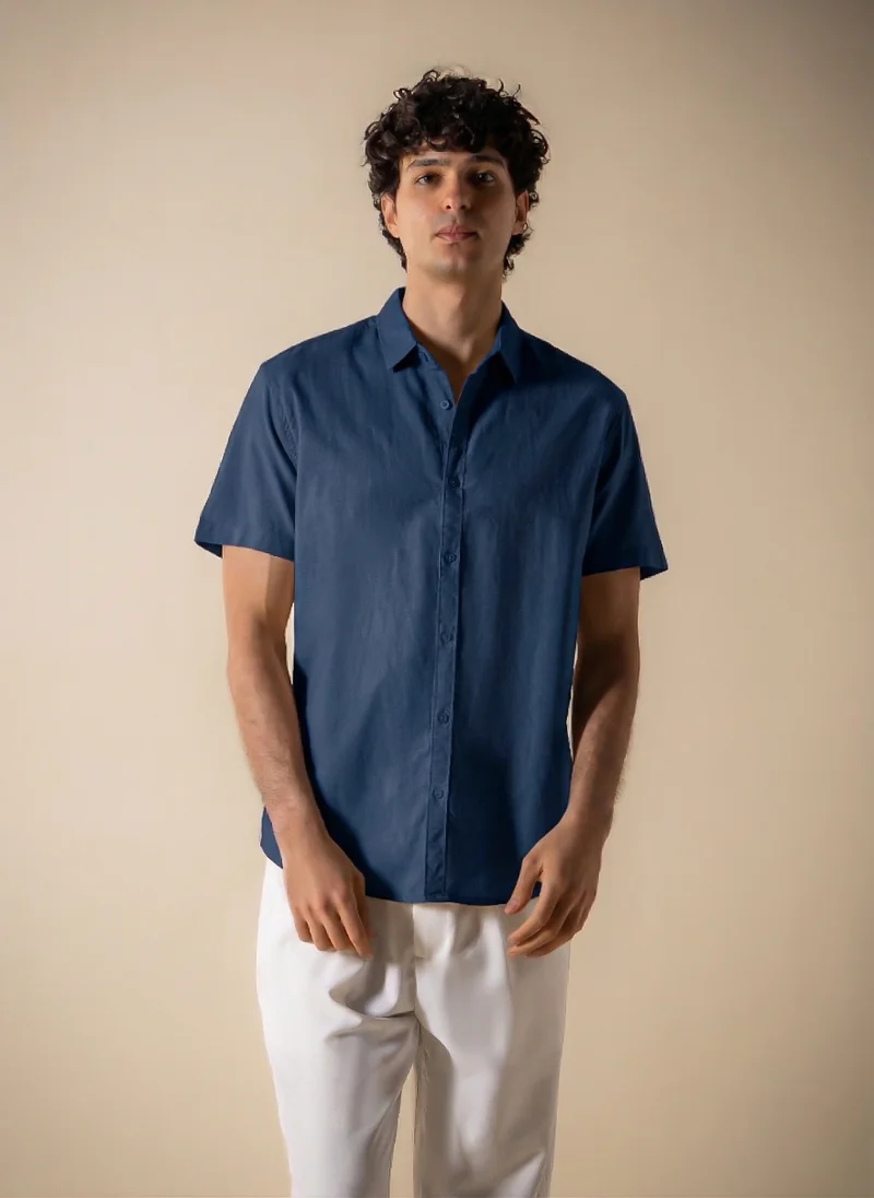 شايبس LINEN COTTON BLEND RELAXED SHIRT