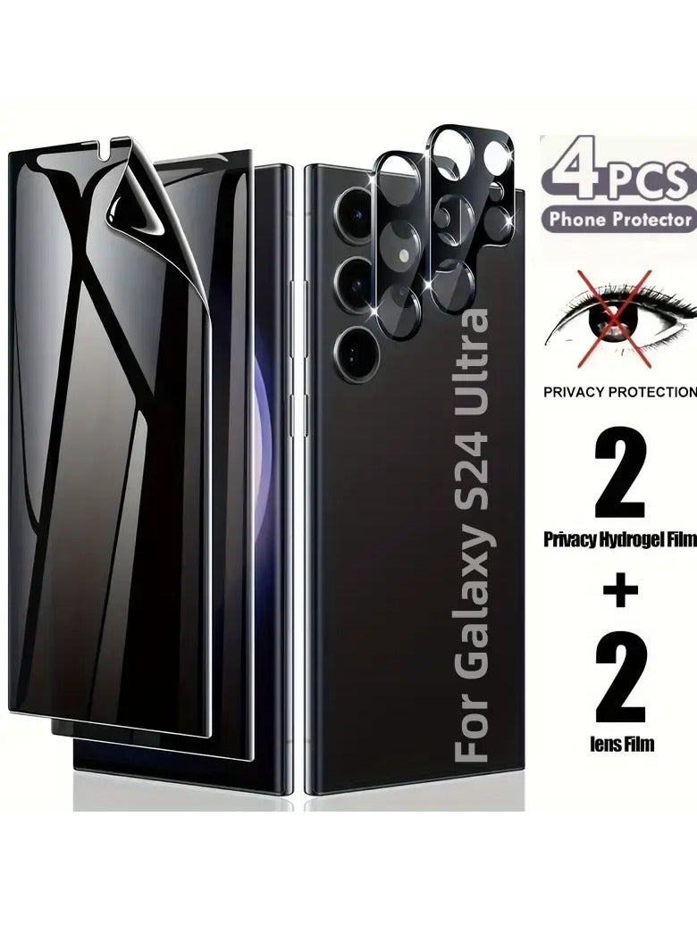 ELTRAZONE [2+2 Pack] Full-Cover 9H Tempered Glass Screen & HD Camera Lens Protector for Samsung Galaxy S24 Ultra | Anti-Scratch, Anti-Fingerprint, Case Friendly - Image 1