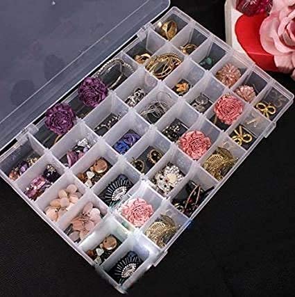 BIRZAR Plastic Organizer 36 Compartment Storage Box Adjustable Bead Container Rings Jewelry Case Home Organizer - Image 2