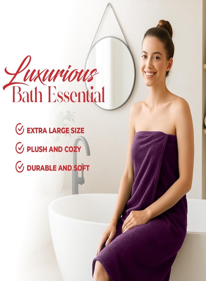 RIVERSIDE Pack of 1 Jumbo Bath Sheet 40 x 80 Inches - Extra Large Bath Towel, Super Soft & Highly Absorbent, 100% Cotton Quick Dry, Perfect to Wrap Yourself in - Purple Passion - Image 5