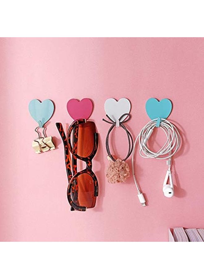 Pink Heart Shaped Sticky Hooks 12 Pack Stainless Steel Girls Room Decoration - Image 5