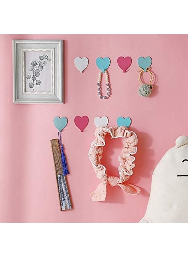 Pink Heart Shaped Sticky Hooks 12 Pack Stainless Steel Girls Room Decoration - Image 4