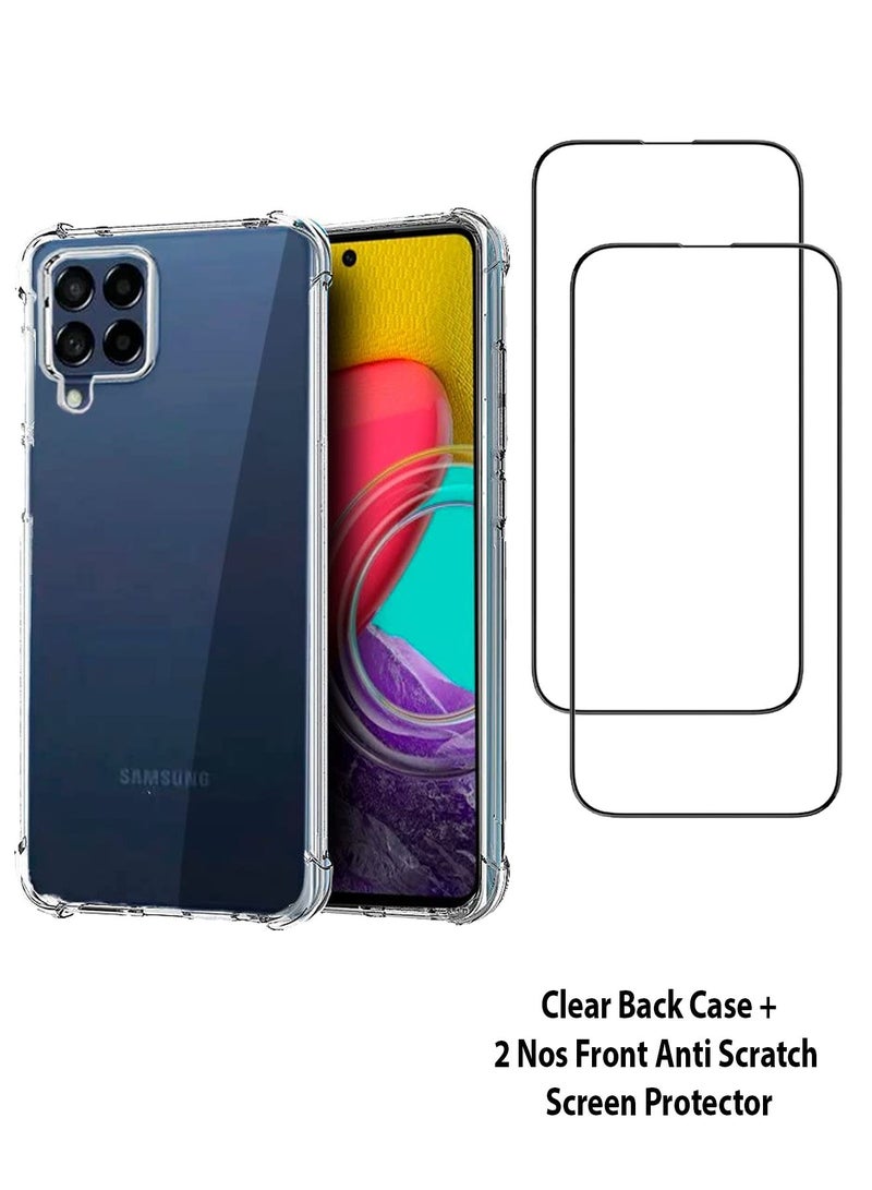 Zolo Protective Clear Case For Samsung Galaxy F12 Shock Proof Cover & 2Pcs 9D Tempered Glass Ultra Clear Screen Protector - Image 1