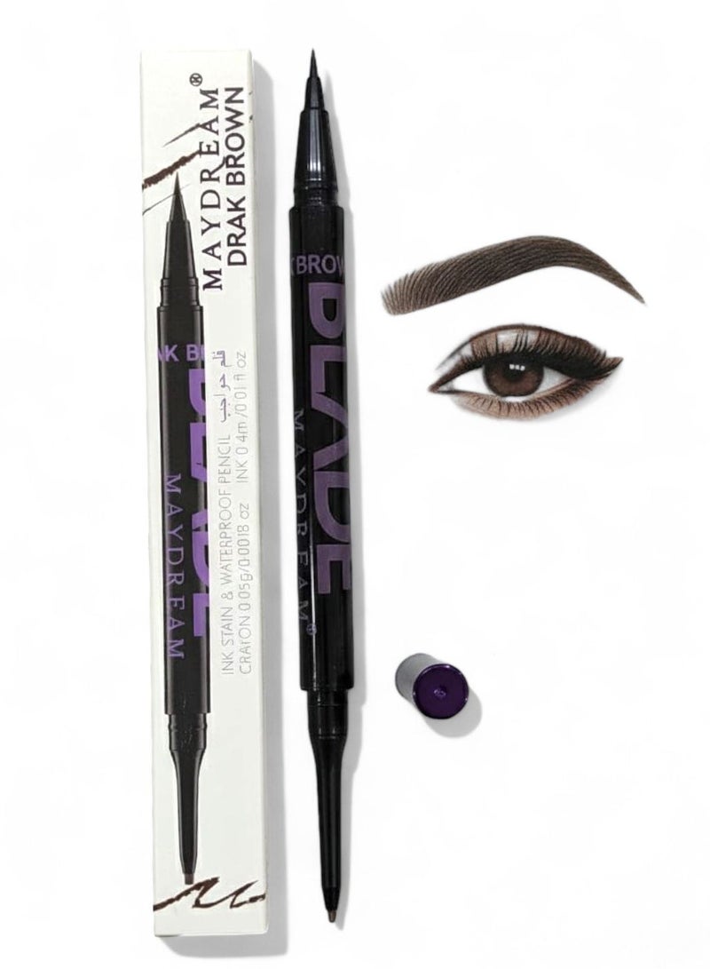 مي دريم قلم حواجب مقاوم للماء يدوم طويلا بني غامق - Image 1