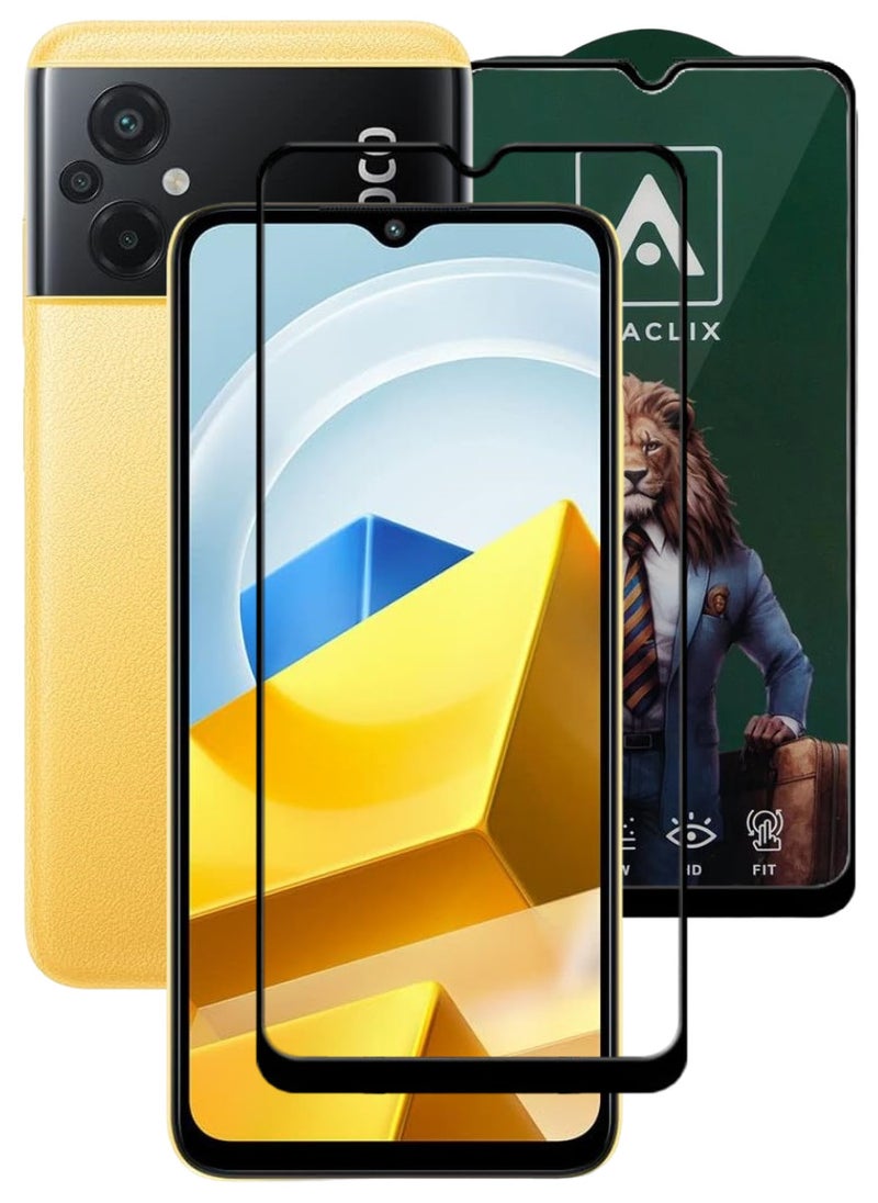 ACLIX Antistatic ESD Dustproof Premium Quality High Definition Tempered Glass Screen Protector Designed For Xiaomi Poco M5 - Image 1
