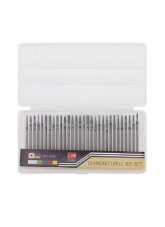 Salmue Nail Art Drill Kit, 30Pcs/Set Diamond Grinding Head Nail Art Drill Polish Head Kit Nail Drill Machine Accessories, Nail Polishing Machine Manicure Pedicure Bits(B) 