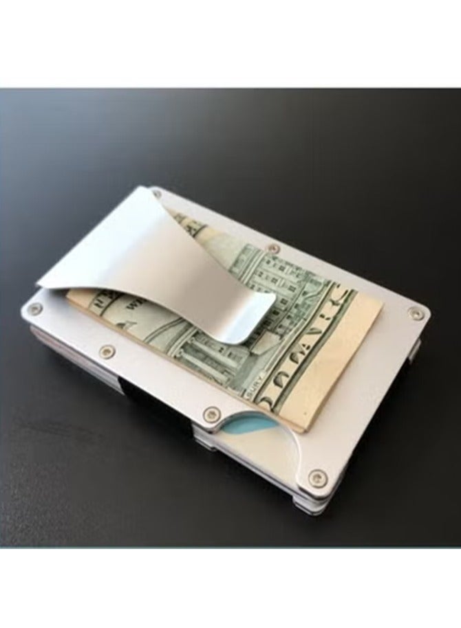 HALAMODO Aluminum Alloy Anti-theft Swipe Bank Card Holder and Wallet Card Holder  - Image 3