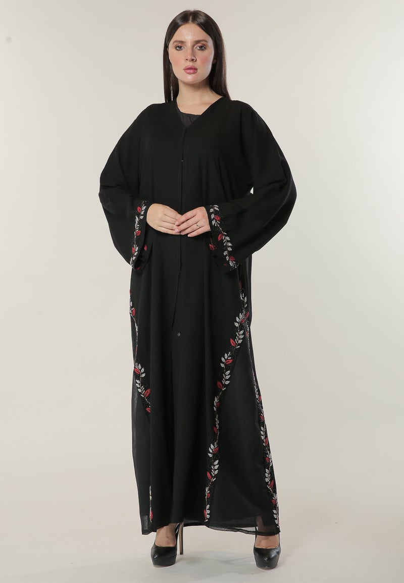 Moistreet Embellshed Flared Sleeve Abaya - Image 2