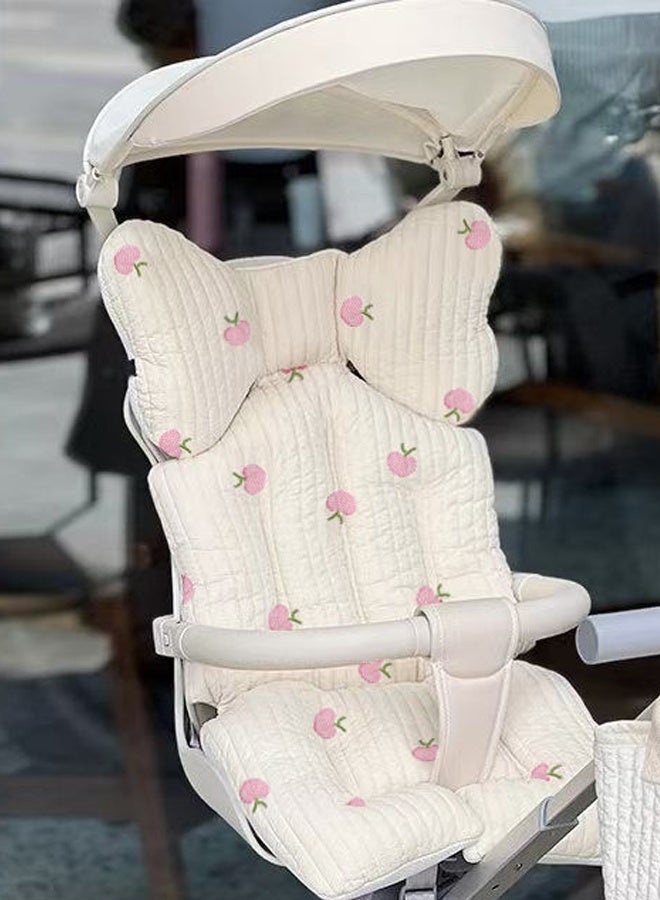 Aissiora Stroller seat cushion Infant high chair seat cushion Stroller spine pads Available on both sides High resilience Universally applicable in all seasons - Image 1