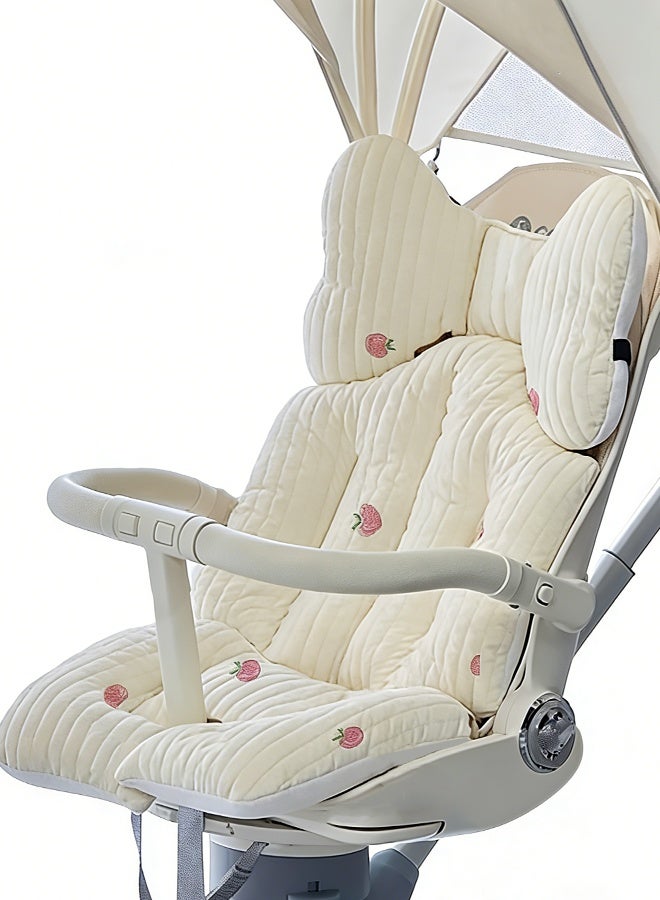 Aissiora Stroller seat cushion Infant high chair seat cushion Stroller spine pads Available on both sides High resilience Universally applicable in all seasons - Image 1