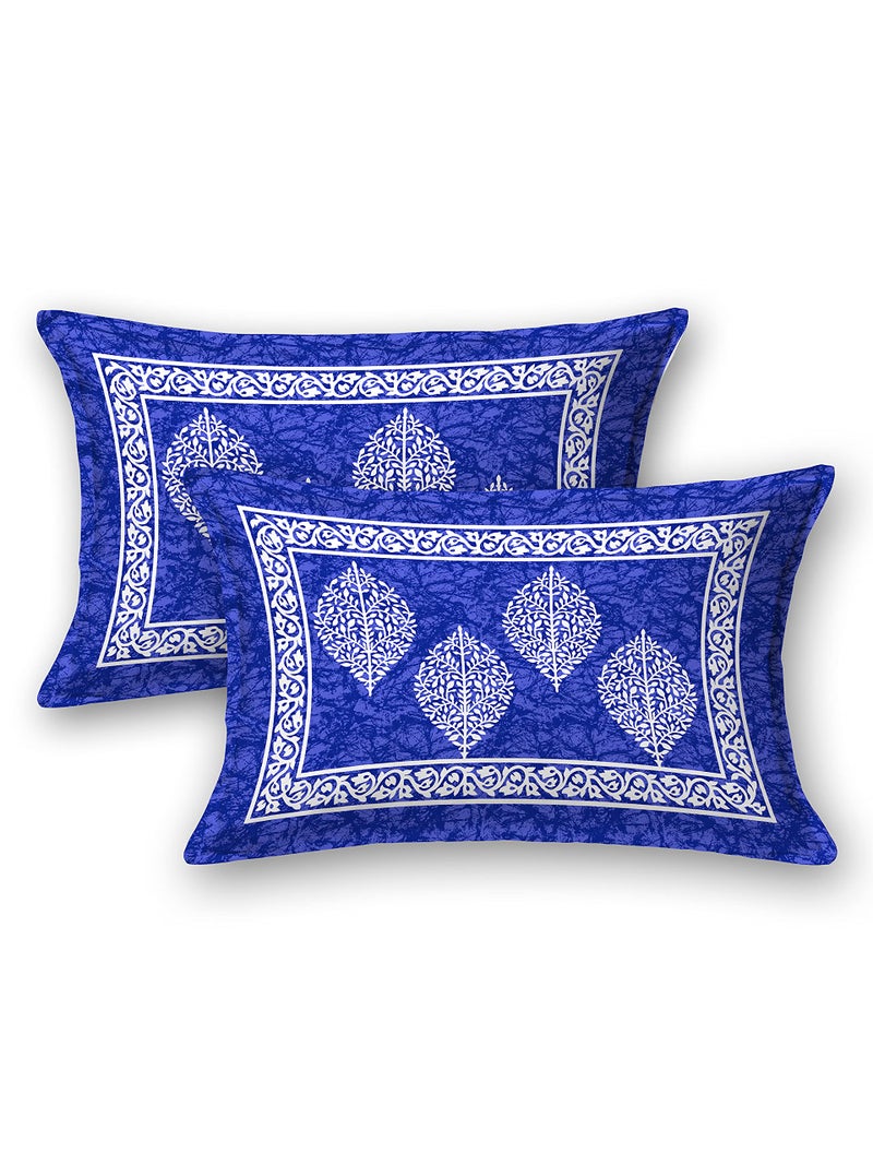 SheetKart - Motif Glitz 144 TC 100% Cotton Double Bedsheet King Size with 2 Pillow Covers, Paradise Blue - Image 5