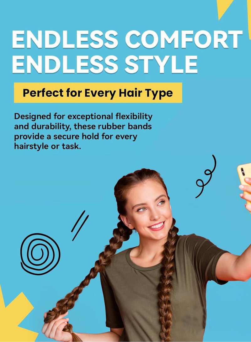 Lelet 1500 Pcs White Mini Elastic Hair Ties – Soft Rubber Bands for Baby Girls & Kids | No Pull Ponytail Holders | Gentle, Durable Polybands - Image 2