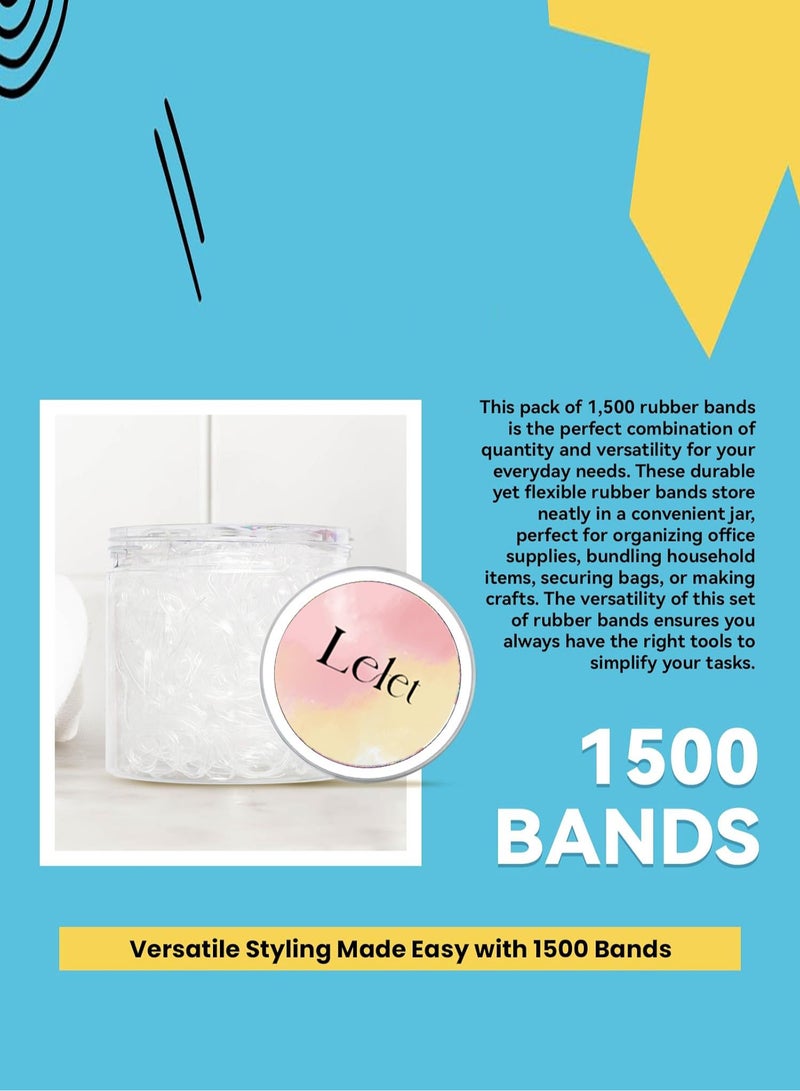 Lelet 1500 Pcs White Mini Elastic Hair Ties – Soft Rubber Bands for Baby Girls & Kids | No Pull Ponytail Holders | Gentle, Durable Polybands - Image 4