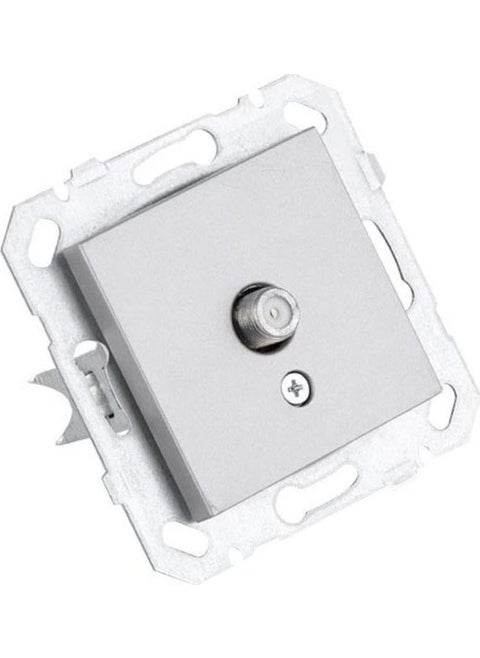 Byobu Satellite Socket with F Connector Shiny Silver M.U.TVU.50005