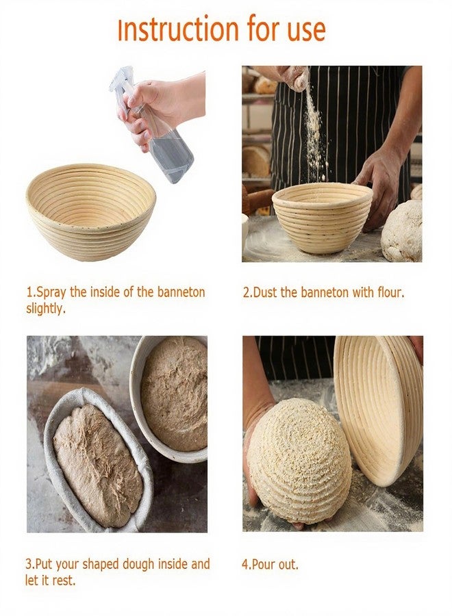 Jranter Banneton Bread Proofing Basket set of 2, 7 inch Round Bread Sourdough Rising Fermentation Brotform Baskets with Liner,Handmade Natural Rattan Baking Tools for Home Baker - Image 4