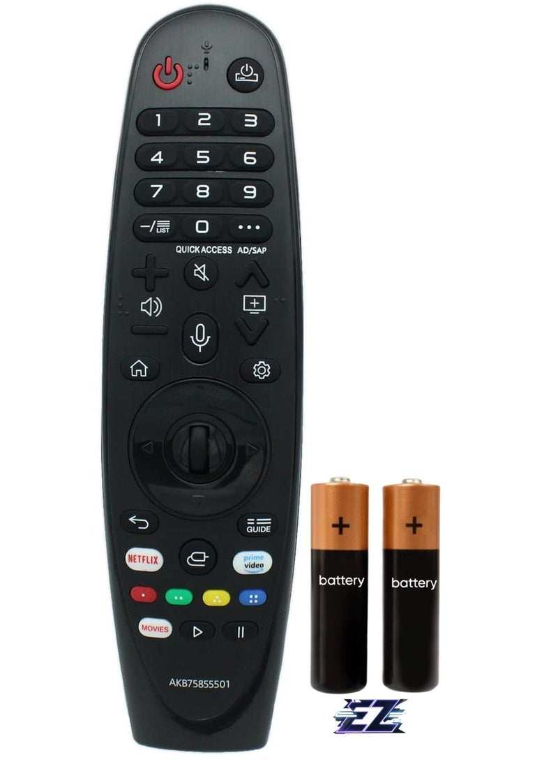 جهاز تحكم عن بعد بديل PopZa AKB75855501 AN-MR20GA لتلفاز LG الذكي 49NANO81ANA 55NANO81ANA 65NANO81ANA 49NANO81UNA 55NANO91ANA 65NANO91ANA 75NANO91ANA 86NANO91ANA 91ANA 5 NANO 81UNA مع بطارية - Image 1