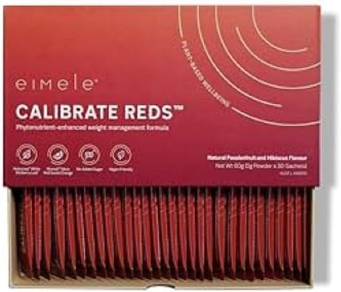 eimele Calibrate Reds  Natural Weight Control Formula for Women  Men  Reduce Cravings  Healthy Weight Support  Vegan  30 Sachets 2g Powder ea - Image 1
