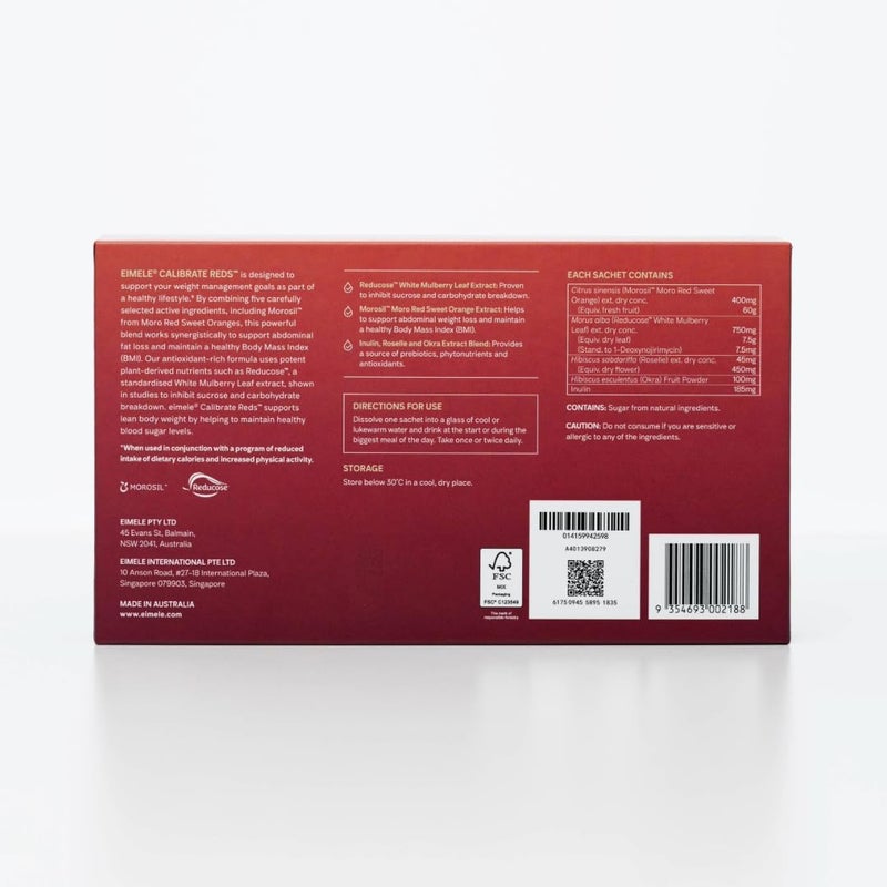 eimele Calibrate Reds  Natural Weight Control Formula for Women  Men  Reduce Cravings  Healthy Weight Support  Vegan  30 Sachets 2g Powder ea - Image 2