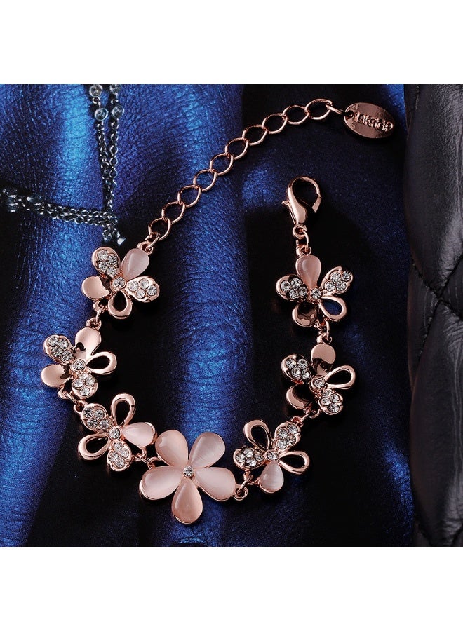 Shining Diva Fashion Latest Stylish Gold Plated Combo of 2 Bracelet for Women and Girls (Rose Gold) - Image 4