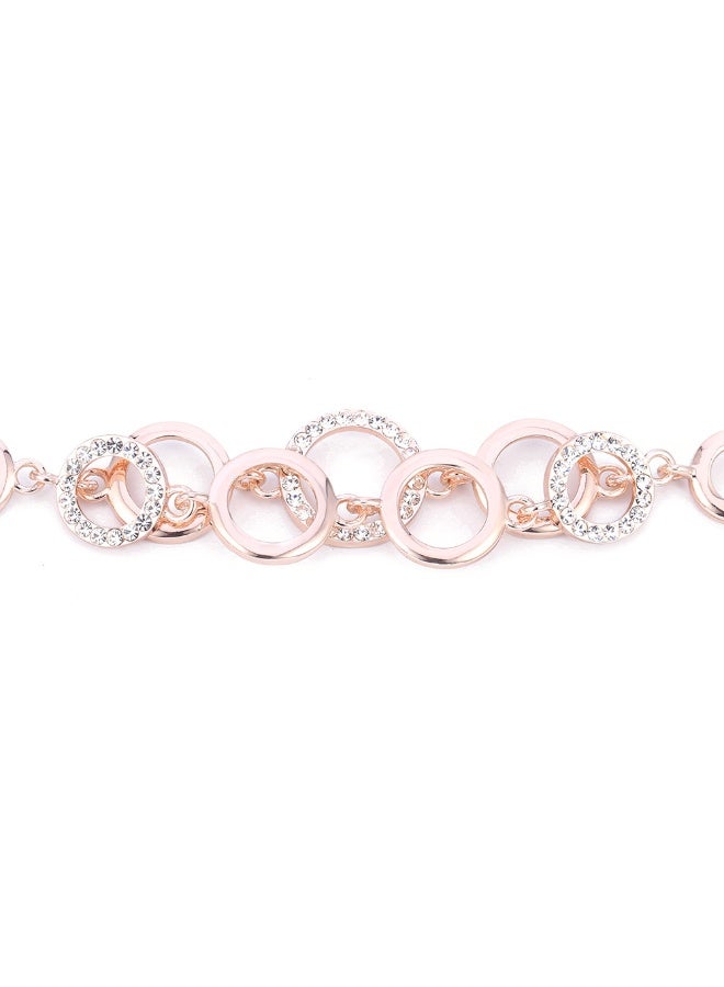 Shining Diva Fashion Latest Stylish Gold Plated Combo of 2 Bracelet for Women and Girls (Rose Gold) - Image 5