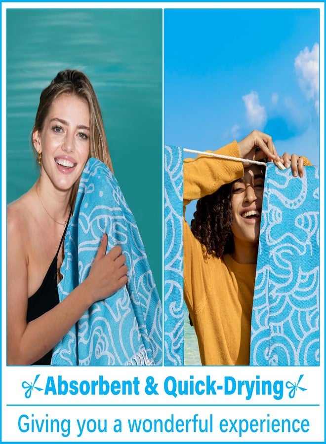 Vikumond Thin Turkish Beach Towel Lightweight Soft Cotton Extra Large XL Oversized Sand Free Sandproof Absorbent Quick Dry Towels Cloud Bath Pool Travel Compact Essentials Accessories for Adult Gifts - Image 5