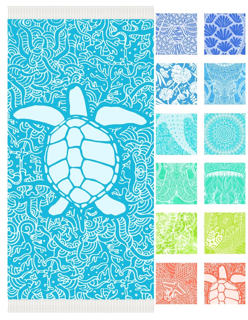 Vikumond Thin Turkish Beach Towel Lightweight Soft Cotton Extra Large XL Oversized Sand Free Sandproof Absorbent Quick Dry Towels Cloud Bath Pool Travel Compact Essentials Accessories for Adult Gifts - Image 1