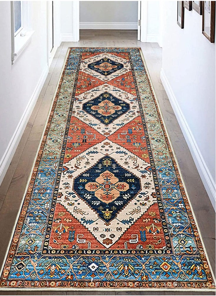Perfii - Extra Long Bohemian Hallway Runner Rug, Carpet for Living Area Non-Slip Machine Washable Area Rug for Stairs, Rug for Hallway, Kitchen and Living Room Home Decor - Image 1
