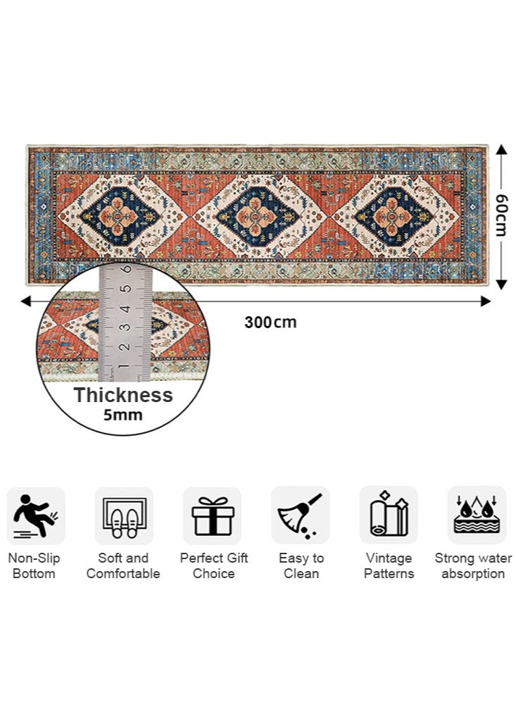 Perfii - Extra Long Bohemian Hallway Runner Rug, Carpet for Living Area Non-Slip Machine Washable Area Rug for Stairs, Rug for Hallway, Kitchen and Living Room Home Decor - Image 1