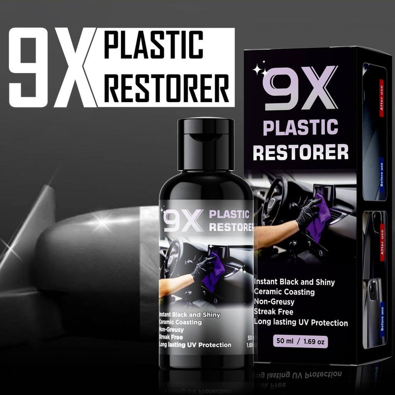SPITEN Plastic Restorer Car Deshbord Bike Ceramic Coating Plastic Quick Restore Shines & Protects Plastic Surfaces Back to Life Shine,UV Protection Water Resists Hydrophobic Trim Coating50ML (3) - Image 2