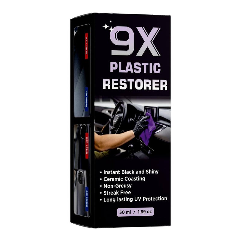 SPITEN Plastic Restorer Car Deshbord Bike Ceramic Coating Plastic Quick Restore Shines & Protects Plastic Surfaces Back to Life Shine,UV Protection Water Resists Hydrophobic Trim Coating50ML (3) - Image 4