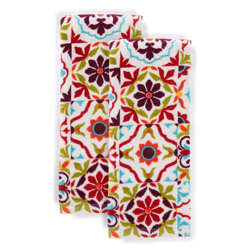 Fiesta Worn Tiles Kitchen Towel Set, Multicolor, 2 Piece - Image 1