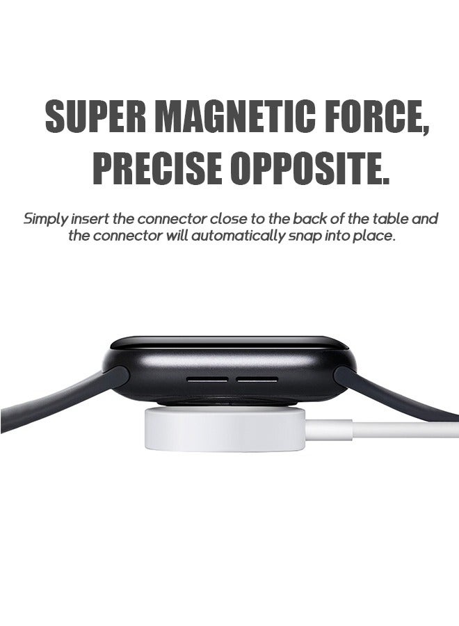 Iwatch Magnetic Wireless Charger, 2 in 1 Fast Charger Cord 5W, Compatible With Apple Watch Series 8 7 6 5 4 3 2 1 Magnetic Fast Charger Cord - Image 3