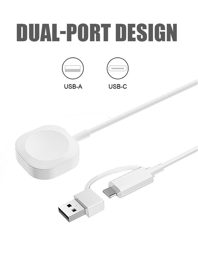 Iwatch Magnetic Wireless Charger, 2 in 1 Fast Charger Cord 5W, Compatible With Apple Watch Series 8 7 6 5 4 3 2 1 Magnetic Fast Charger Cord - Image 2