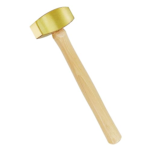 ct C&T 2 Pound Solid Brass Non-Sparking Hammer with Hickory Wood Handle,Non Marring Non Sparking,2lb - Image 1