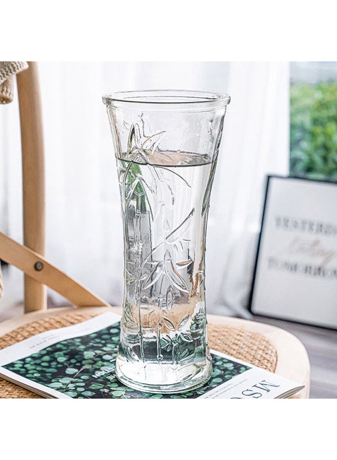 Extreme Space Jidukongjian Glass Vase, Living Room Decoration, Desktop Ornament, Water Cultivation Flower Arrangement, Transparent Lucky Bamboo, Large Round-necked Vase - Image 1