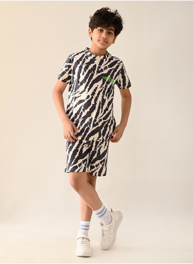 All Over Print T-shirt and Short Set by Styli