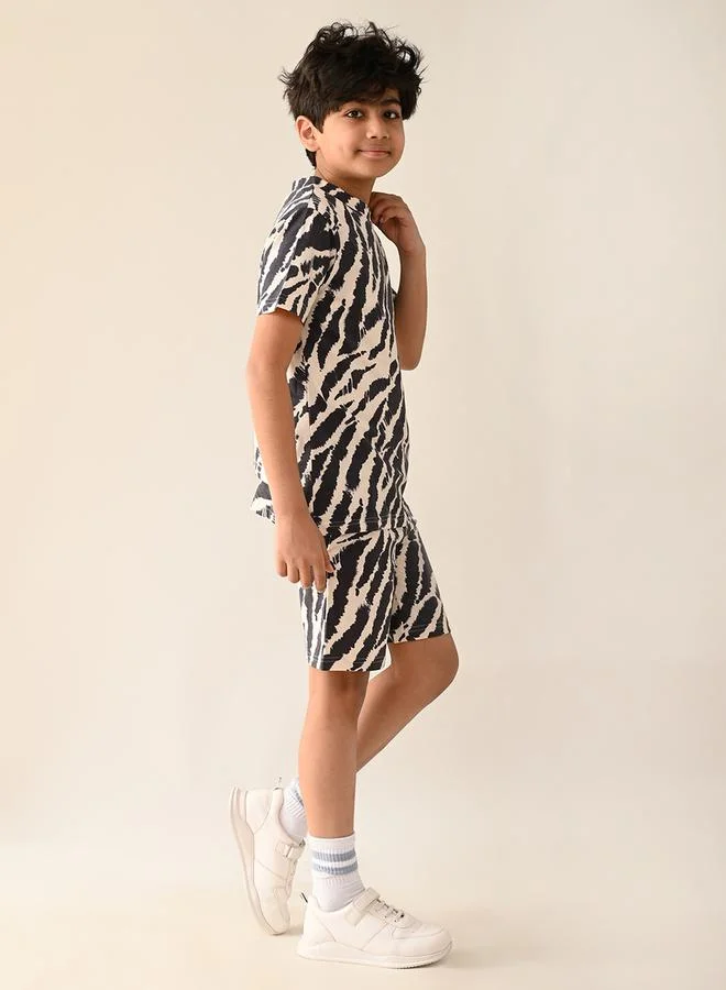 LILPICKS All Over Print T-shirt and Short Set by Styli