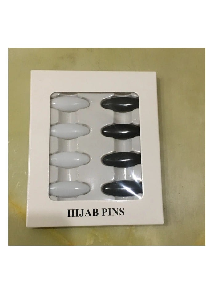 Set of 8 security hijab pins with black and white - Image 5