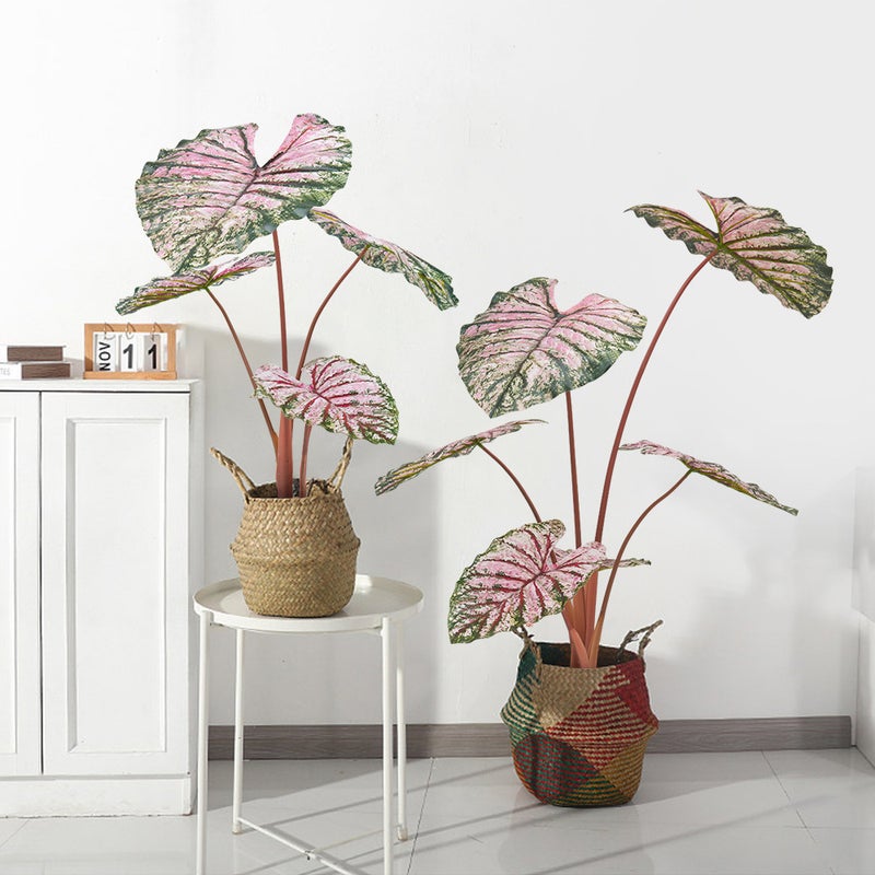 Sharpdo 110cm Artificial Plant, Colored Taro, 5 Leaves, Suitable for Office/Shopping Mall/Indoor/Outdoor Use - Image 4