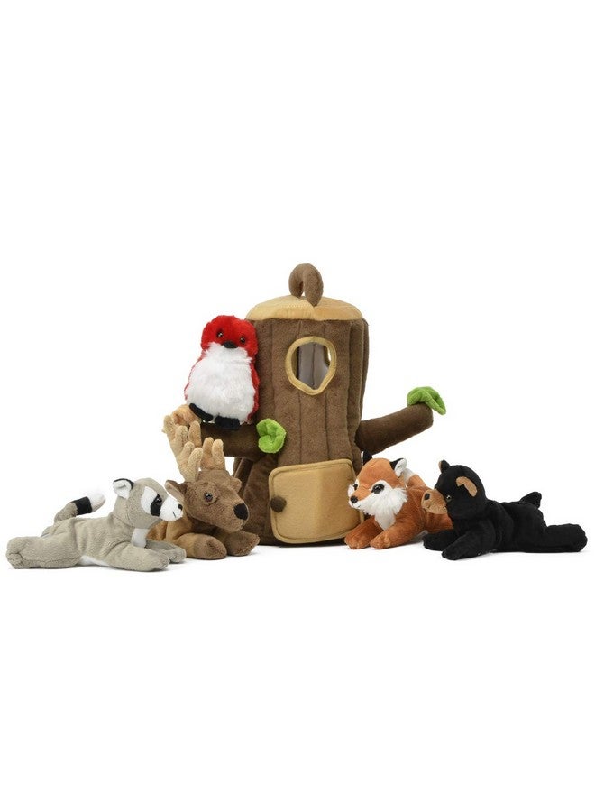Unipak Plush Woodland Treehouse with Five (5) Stuffed Forest Animals - Image 2