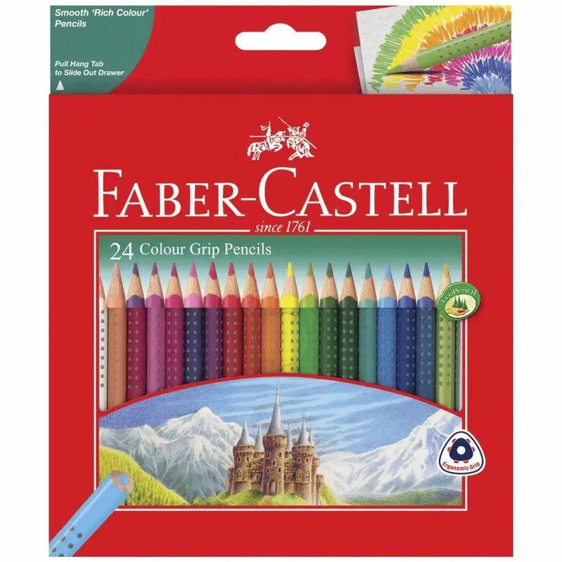 Faber Castell Grip Color Pencil In A Flat Metal Tin Multi-Color- 24pcs