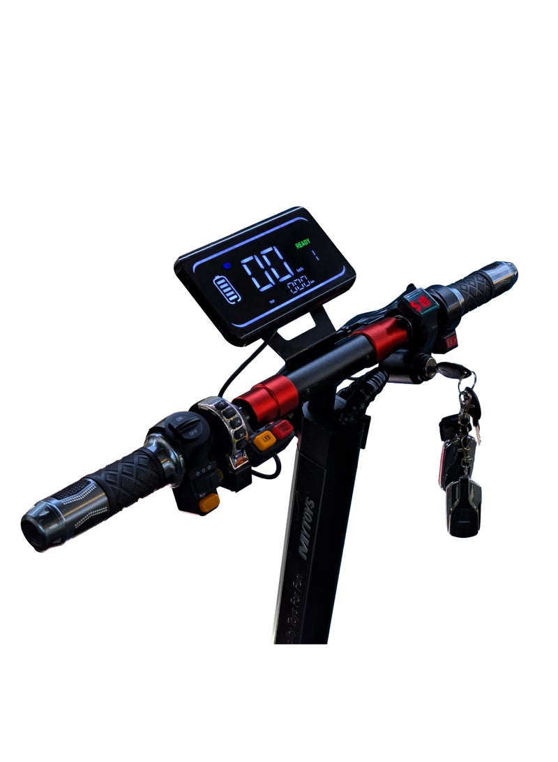 Mytoys High Speed Adult Electric Scooter 1500W Brushless Motor up to 65km/H Speed, 40-45Km Long Range, 48V13Ah Battery, LED Screen Display, Foldable, Dual Front and Rear Shock Absorber with Bluetooth Speaker, 11" Off Road Tires LED Lights, Turn Signals, Colorful LED light standing Deck – MT600 - Image 3