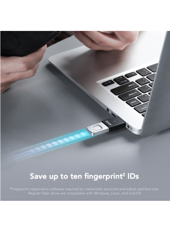 ليكسار Lexar® JumpDrive® Fingerprint F35USB 3.2 Gen 1 Flash Drive - Image 4