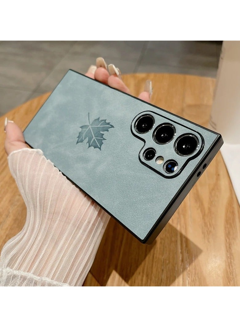 AROAQ Luxury Leather Maple Leaf Pattern Matte Soft Case for Samsung S24 S22 S21 S23 FE Plus Note 20 Ultra A55 A54 A53 A25 A15 A13