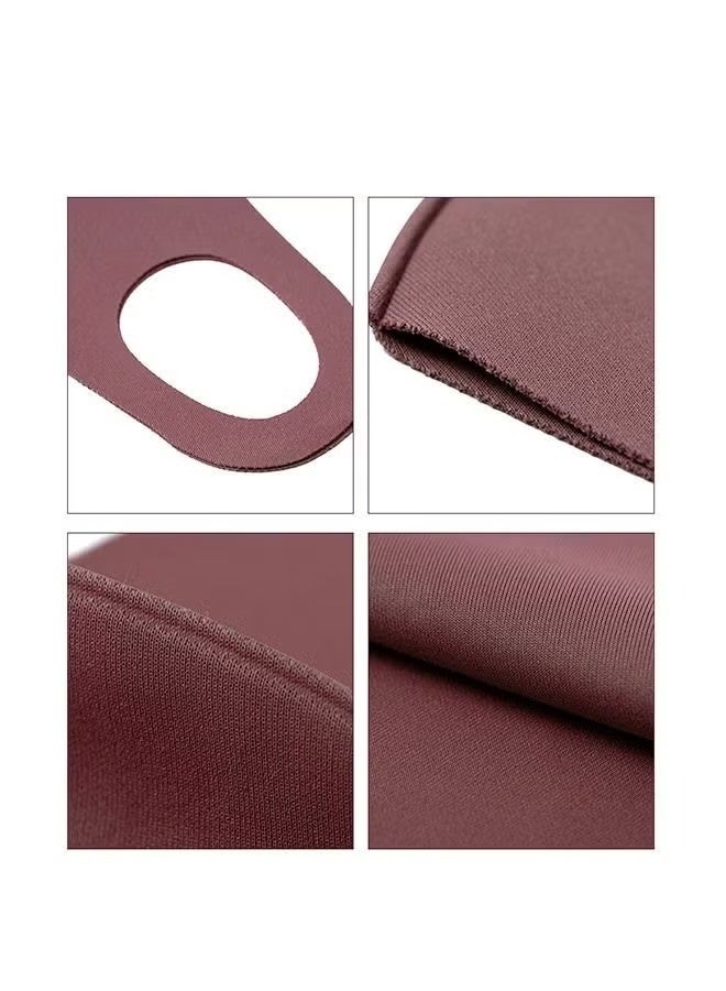 10 Pcs Ice silk Cotton Breathable Mask, Fashion Two-tone Washable Fabric Unisex Summer Face Mask (Bean paste color and beige) - Image 5