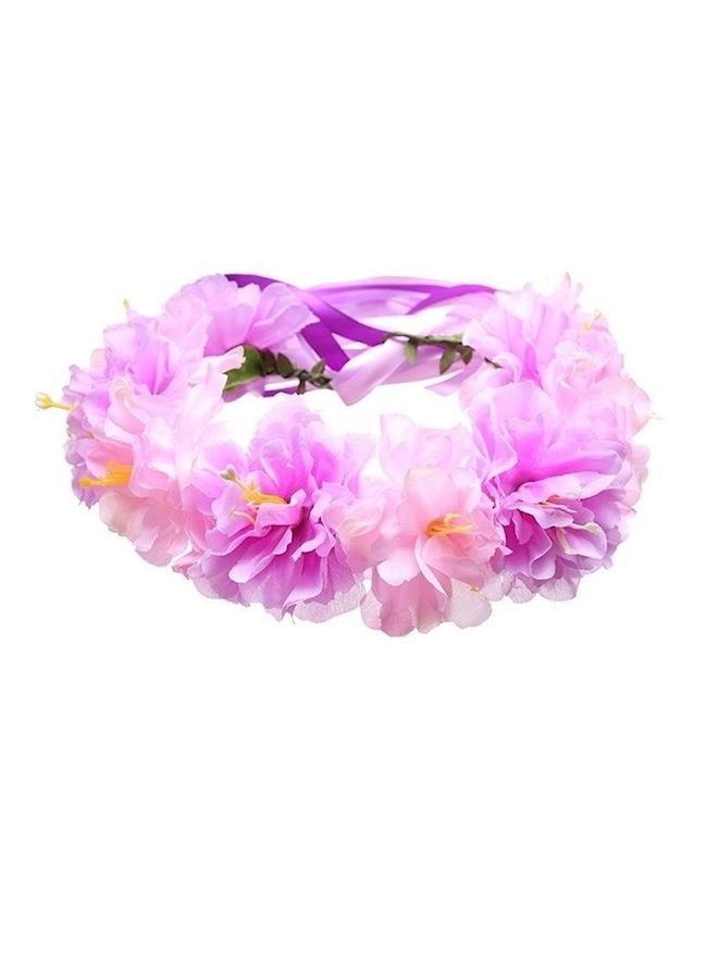 NIBEMINENT Fashionable Lily Designed Tiara Purple/Light Pink 