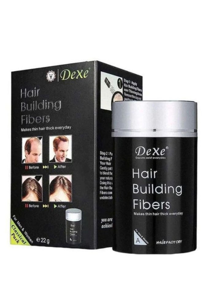 Dexe - Hair Building Fibers Makes Thin Hair Thick Everyday Black 22 grams - Image 1