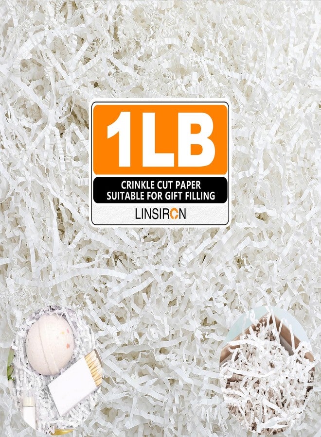 LINSIRON Crinkle Cut Paper Shred Filler, 1lb (16oz White Crinkle Paper Grass Cushion Paper Streamer for Gift Box Bag Basket Filler Christmas Wedding Birthday Handicraft Bridesmaid Wrapping Decoration - Image 1