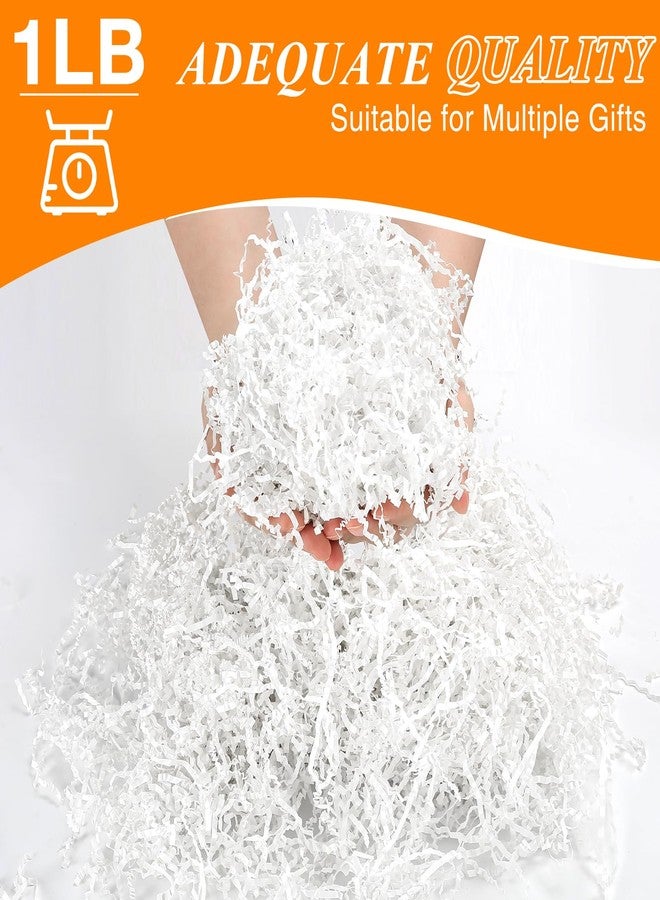 LINSIRON Crinkle Cut Paper Shred Filler, 1lb (16oz White Crinkle Paper Grass Cushion Paper Streamer for Gift Box Bag Basket Filler Christmas Wedding Birthday Handicraft Bridesmaid Wrapping Decoration - Image 3